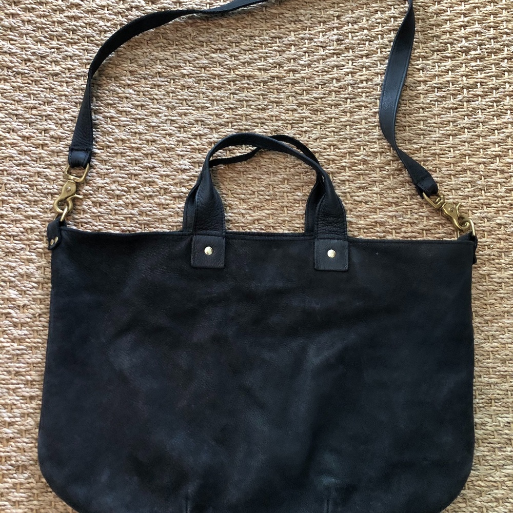 Clare Vivier Black Nubuck Messenger Bag